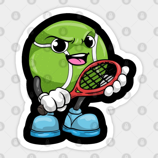 Tennis ball with Tennis racket at Tennis Sticker by Markus Schnabel